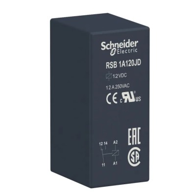 Schneider Electric Harmony Relay RSB Series Interface Relay Module 12V DC 12A RSB1A120JD