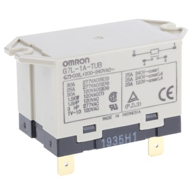 Omron Power Relay 240V DC Coil 1A Switching Current SPST PCB Mount G7L-1A-TUB 200/240AC