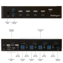 StarTech.com 4 Port 1 Display USB DisplayPort KVM Switch 3.5 mm Stereo Audio 3840 x 2160 Pixel Maximum Resolution SV431DPU3A2