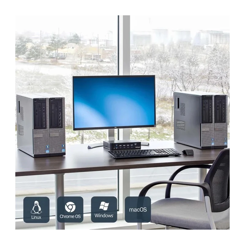 StarTech.com 4 Port 1 Display USB DisplayPort KVM Switch 3.5 mm Stereo Audio 3840 x 2160 Pixel Maximum Resolution SV431DPU3A2