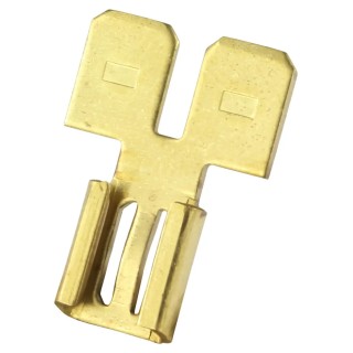 RS PRO Uninsulated Male/Female Push-in Spade Connector, 6.35 x 0.8 mm Tab, Brass Contact, Tin Plating, Straight 178-7278