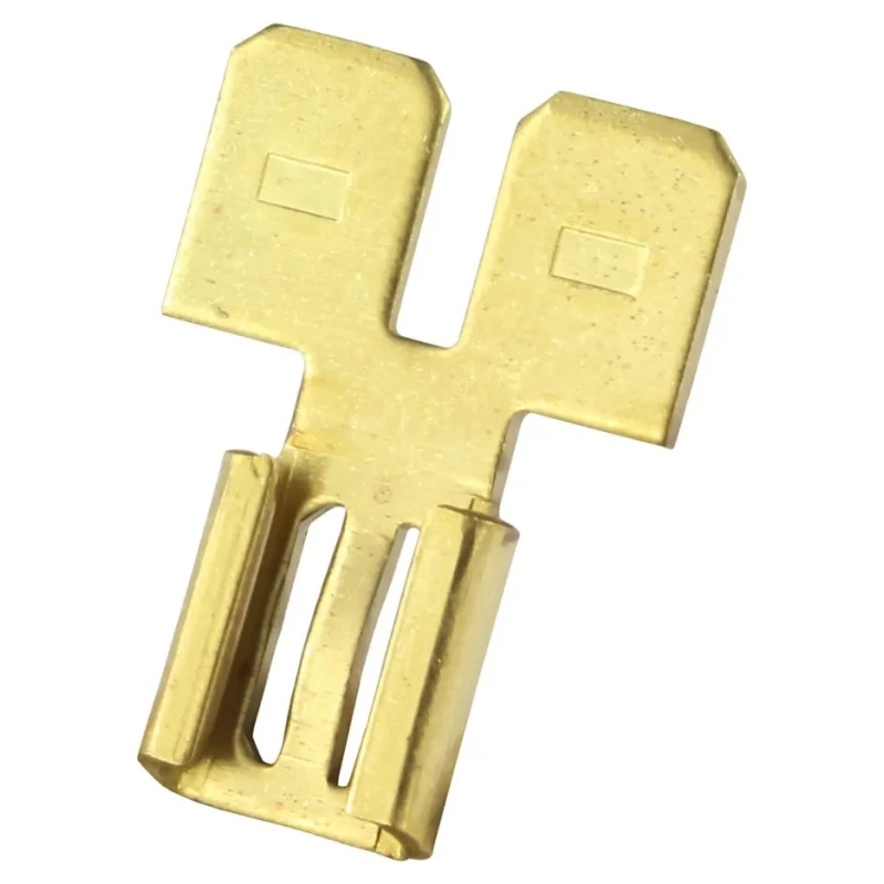 RS PRO Uninsulated Male/Female Push-in Spade Connector, 6.35 x 0.8 mm Tab, Brass Contact, Tin Plating, Straight 178-7278