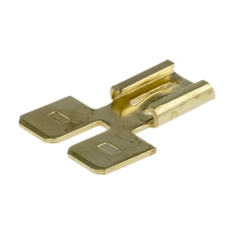 RS PRO Uninsulated Male/Female Push-in Spade Connector, 6.35 x 0.8 mm Tab, Brass Contact, Tin Plating, Straight 178-7278
