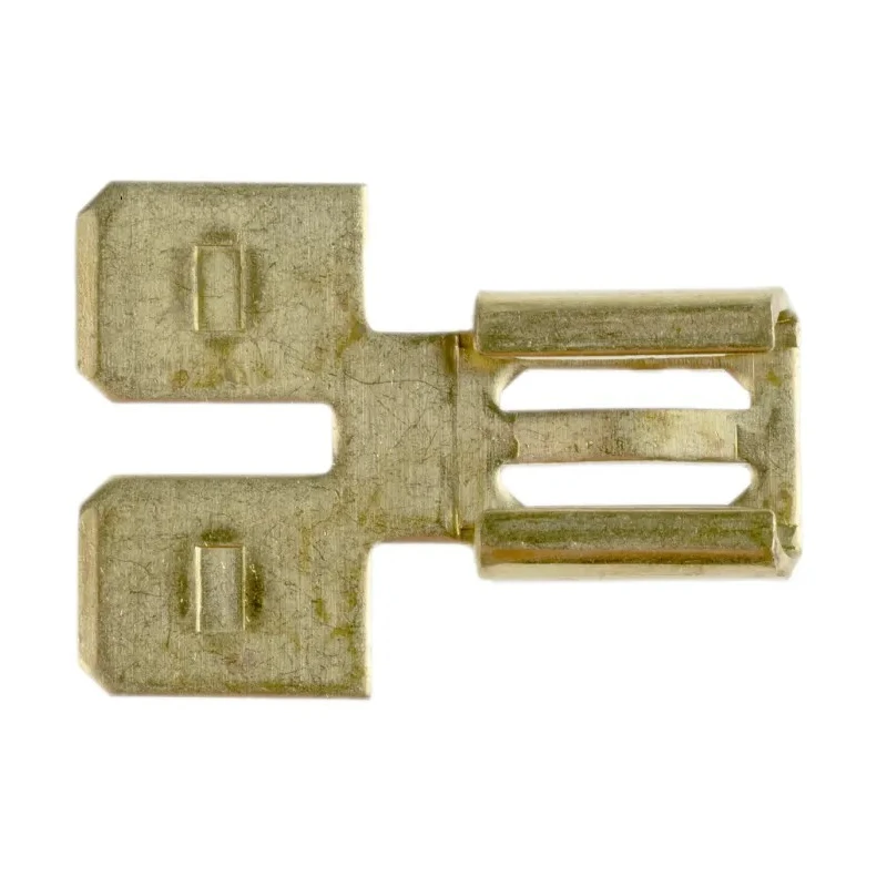 RS PRO Uninsulated Male/Female Push-in Spade Connector, 6.35 x 0.8 mm Tab, Brass Contact, Tin Plating, Straight 178-7278
