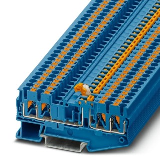 Phoenix Contact Blue Knife Disconnect Terminal Block PT 2.5-QUATTRO-MT BU Series, 0.14mm² to 4 mm², 1-Level, Push-In 3211676