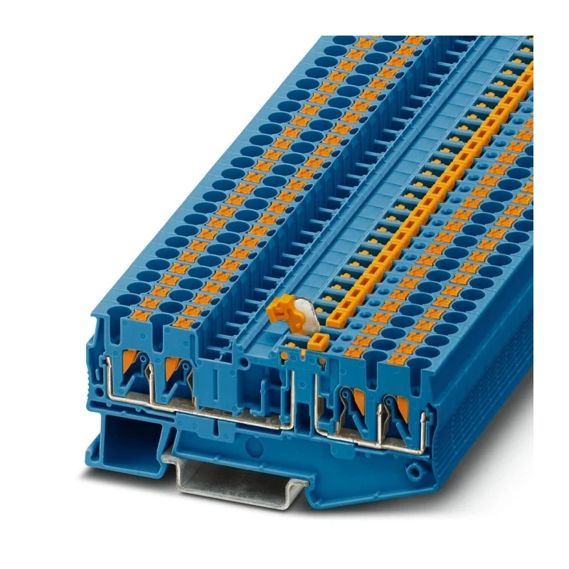 Phoenix Contact Blue Knife Disconnect Terminal Block PT 2.5-QUATTRO-MT BU Series, 0.14mm² to 4 mm², 1-Level, Push-In 3211676