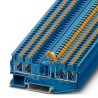 Phoenix Contact Blue Knife Disconnect Terminal Block PT 2.5-QUATTRO-MT BU Series, 0.14mm² to 4 mm², 1-Level, Push-In 3211676