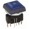 APEM IR Series Illuminated Momentary Push Button Switch, Panel Mount, 14.8 mm Cutout, DPDT, Blue LED, IP67, 48 V IRC8Z2B2LOB