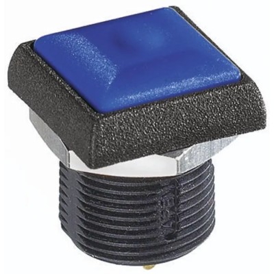 APEM IR Series Momentary Panel Mount Push Button Switch, Blue Actuator, 14.8 mm Cutout, SPST, IP67, 48 V dc IRC3S412