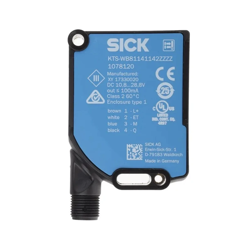 SICK Contrast Sensor RGB LED 13 mm Push Pull Output 100 mA 28.8V DC IP67 KTS-WB81141142ZZZZ