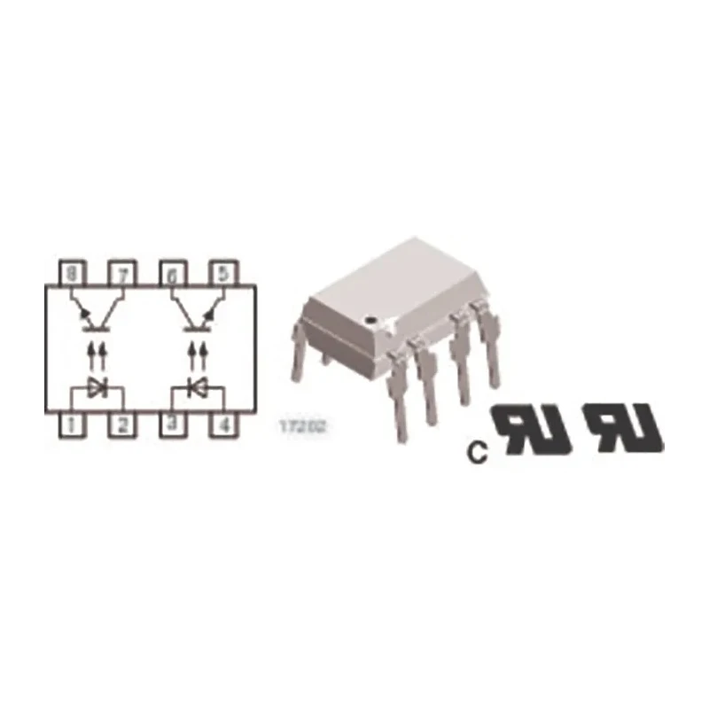 Vishay 2-Channel Optocoupler Through Hole 8-Pin DIP Isolation Voltage 5300 VRMS MCT62H