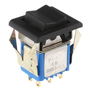 APEM DPDT On-Off-On (On)-Off-(On) Rocker Switch Panel 6A 7000 Series 12.5x15mm 7647AD+U1202+U732