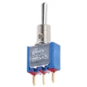 APEM Toggle Switch PCB Mount On-Off-On SPST 24 V DC 250 V AC Nickel Plated Brass Actuator 5238CDB