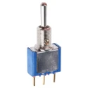 APEM Toggle Switch PCB Mount On-Off-On SPST 24 V DC 250 V AC Nickel Plated Brass Actuator 5238CDB