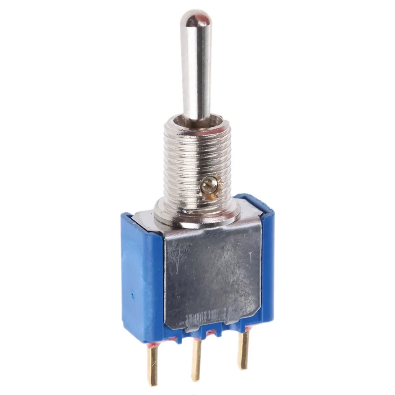 APEM Toggle Switch PCB Mount On-Off-On SPST 24 V DC 250 V AC Nickel Plated Brass Actuator 5238CDB