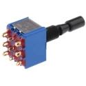 APEM Toggle Switch Panel Mount On-Off-On 3PDT, Solder Lug Terminal, 24 V dc, 250 V ac 5659ADBGK3V