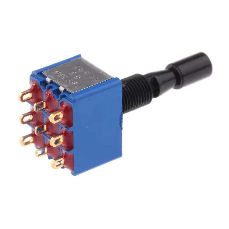 APEM Toggle Switch Panel Mount On-Off-On 3PDT, Solder Lug Terminal, 24 V dc, 250 V ac 5659ADBGK3V