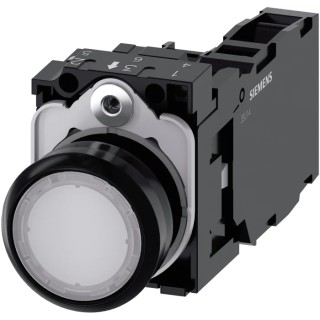 Siemens Sirius ACT 3SU11 Series Illuminated Push Button Switch, Momentary, Panel Mount, 22 mm Cutout 3SU1102-0AB60-1FA0