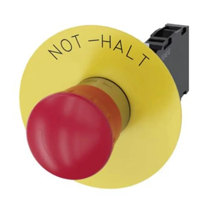 Siemens SIRIUS ACT Emergency Stop Push Button, Panel Mount, 22 mm Cutout, SPDT, IP67, IP69, Plastic 3SU1150-1HB20-1FH0