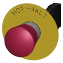 Siemens SIRIUS ACT Emergency Stop Push Button, Panel Mount, 22 mm Cutout, SPDT, IP67, IP69, Plastic 3SU1150-1HB20-1FH0