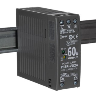 Idec PS5R Switched Mode DIN Rail Power Supply 24V DC, 2.5A Output, 60W, AC/DC Input 85-370V PS5R