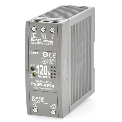 Idec Switched Mode DIN Rail Power Supply 24V DC, 5A Output, 120W, Universal AC/DC Input PS5R