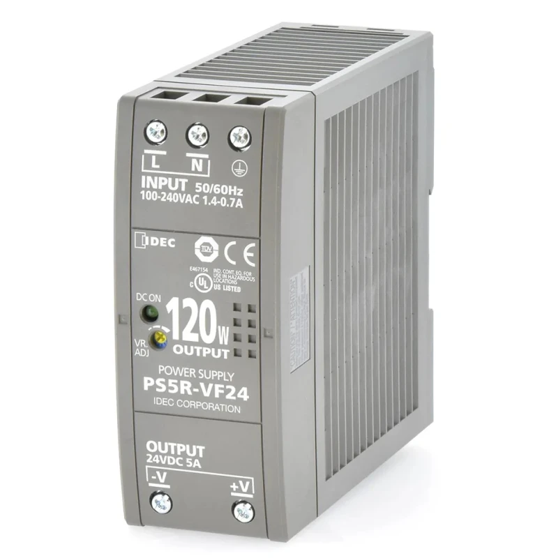 Idec Switched Mode DIN Rail Power Supply 24V DC, 5A Output, 120W, Universal AC/DC Input PS5R