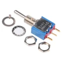 APEM Toggle Switch PCB Mount On-Off-On SPST 24 V dc 250 V ac PC Terminal Nickel Plated Brass Actuator 5237CDB
