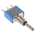 APEM Toggle Switch PCB Mount On-Off-On SPST 24 V dc 250 V ac PC Terminal Nickel Plated Brass Actuator 5237CDB