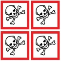 RS PRO White Gloss Polymeric Vinyl Safety Label GHS Toxic Text 100 mm x 100 mm 181-2250