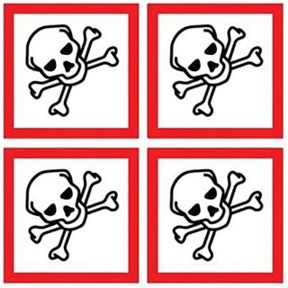 RS PRO White Gloss Polymeric Vinyl Safety Label GHS Toxic Text 100 mm x 100 mm 181-2250