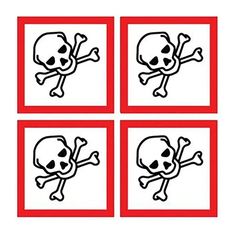 RS PRO White Gloss Polymeric Vinyl Safety Label GHS Toxic Text 100 mm x 100 mm 181-2250