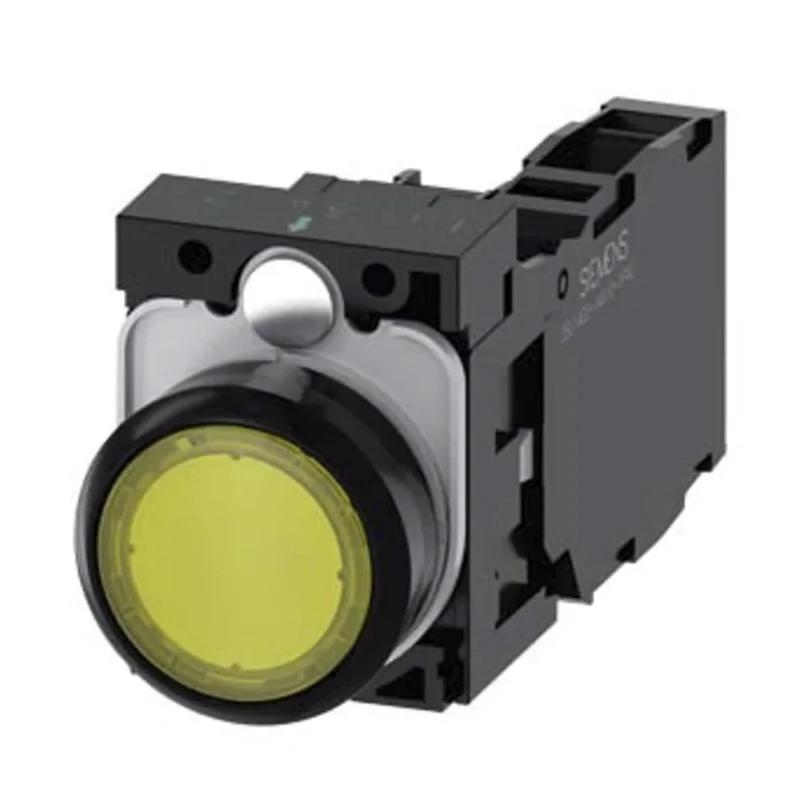 Siemens SIRIUS ACT 3SU11 Series Illuminated Push Button Switch Momentary Front Mount 22 mm Cutout SPDT 3SU1102-0AB30-1FA0