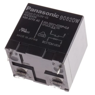 Panasonic PCB Power Relay, 9V DC Coil, 48A Switching Current, SPST, HE Series HE1AN-P-DC9V-Y5