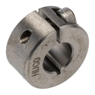 Huco Stainless Steel One Piece Shaft Collar Clamp Screw, Bore Diameter 8mm, Outside Diameter 18mm, Width 9mm 046102008