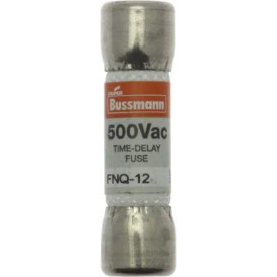 Eaton 12A T Ceramic Cartridge Fuse, 10 x 38 mm, 500V AC, Time Delay, Series FNQ FNQ-12