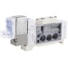 SMC Pneumatic Solenoid Valve with Metric M5 Port, 5 Port Solenoid, 24V DC, Die Cast Zinc Body, Halogenated Nitrile SY3000