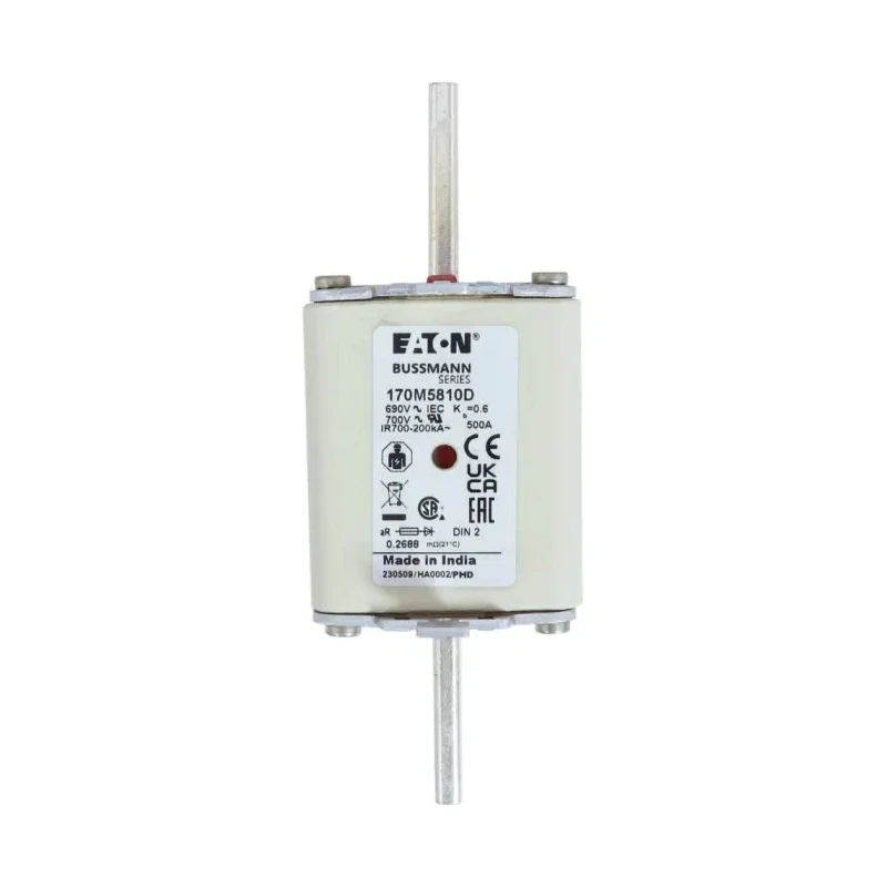Eaton 500A Centred Tag Fuse NH2 690V High Speed Dual Indication Blade Tag 170M5810D
