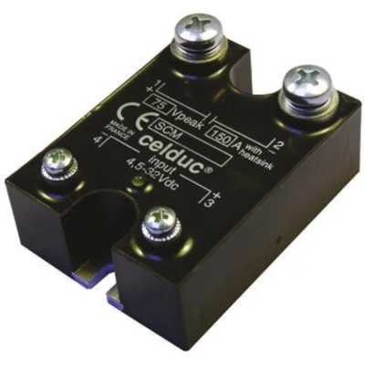 Celduc SCM Series Solid State Relay, 150 A Load, 100 V Load, DIN Rail Mount, 32V Control SCM0150100