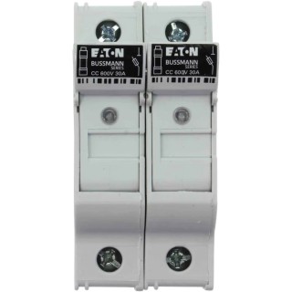 Eaton 30A Rail Mount Fuse Holder 2P-Pole Screw Terminal DIN 35 mm, 600V AC CHCC2DIU