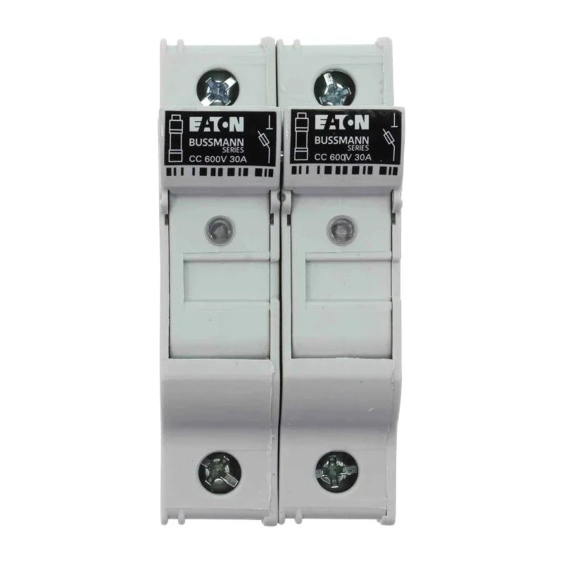 Eaton 30A Rail Mount Fuse Holder 2P-Pole Screw Terminal DIN 35 mm, 600V AC CHCC2DIU