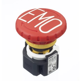Idec XA Series Twist Release Emergency Stop Push Button, Panel Mount, 16 mm Cutout, 2 NC, IP65 XA1E-BV402RH-EMO