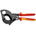 Knipex VDE/1000V Approved Ratchet Action Ratchet Cable Cutter 280mm Maximum Cutting Capacity 52mm Model 95 36 280