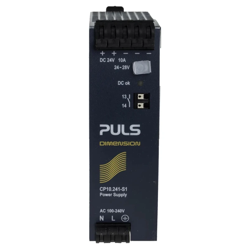 PULS DIN Rail Power Supply 24 V DC, 10 A Output, 240 W Power, 100-240 V AC Input CP10.241-S1