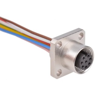 binder Female 8 Way M12 Sensor Actuator Cable 200 mm Polyamide Jacket 60V IP68 09-3488-00-08
