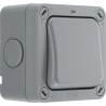 BG Electrical Grey 2 Way Rocker 1 Gang Surface Mount Light Switch IP66 20A 250V Polycarbonate Storm Series WP12-02