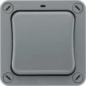 BG Electrical Grey 2 Way Rocker 1 Gang Surface Mount Light Switch IP66 20A 250V Polycarbonate Storm Series WP12-02