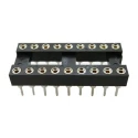 RS PRO 2.54 mm Pitch Vertical 18 Way Through Hole Turned Pin Closed Frame DIL Socket 3A 183-1567