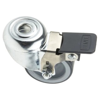 Tente Swivel Castor with Brakes, 100 kg Load Capacity, 50 mm Thermoplastic Rubber Wheel, Pressed Steel 2475YGO050P30-11