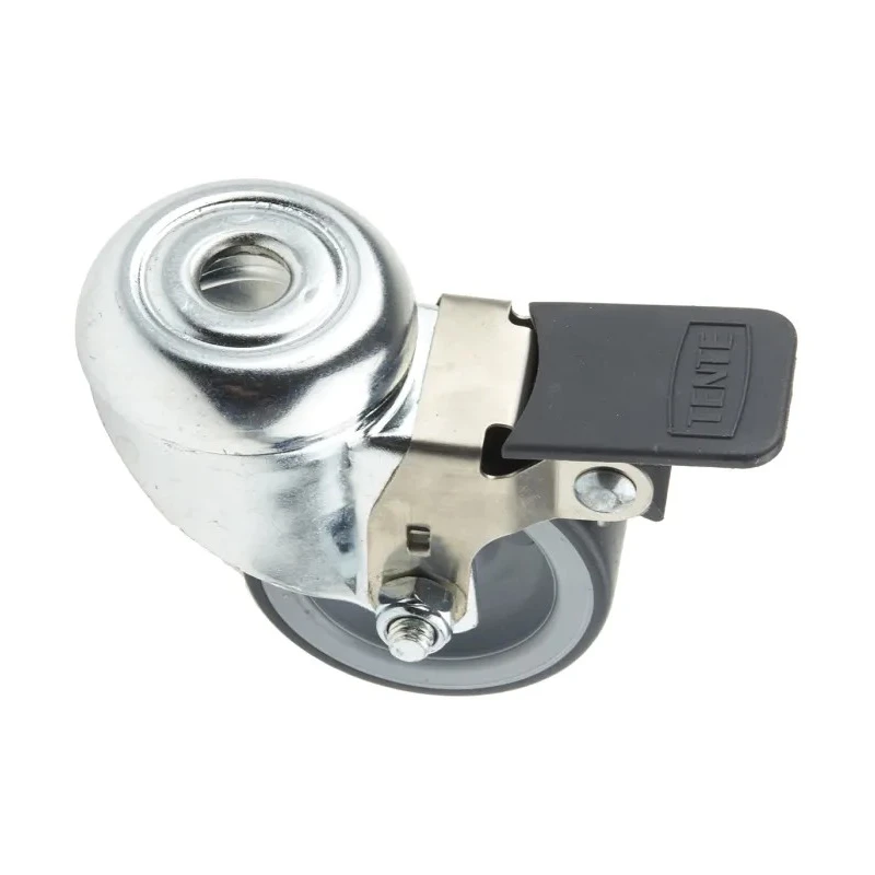 Tente Swivel Castor with Brakes, 100 kg Load Capacity, 50 mm Thermoplastic Rubber Wheel, Pressed Steel 2475YGO050P30-11